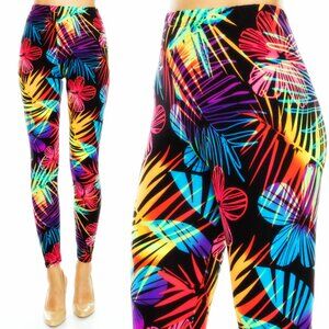 Abstract Floral Leggings Size OS